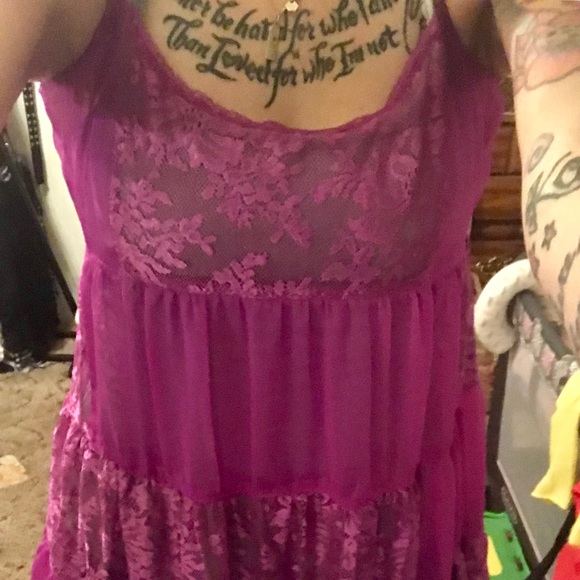 Free People cute intimate purple sheer dress! - Picture 8 of 8
